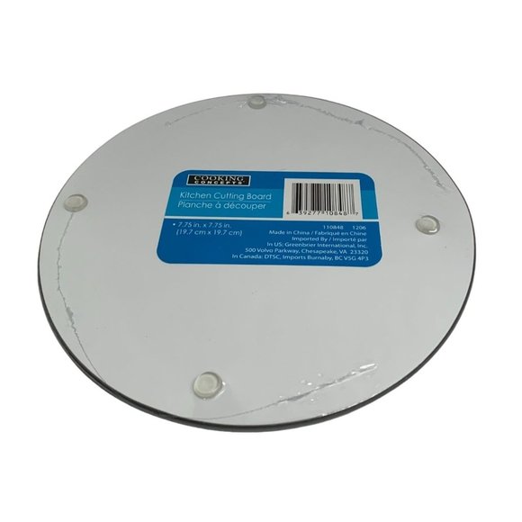 New Cooking Concepts 7.75 in Glass Cutting Board Fruit Apple Grapes Round - Picture 3 of 3